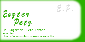 eszter petz business card